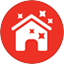 A graphic of a house