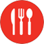 A graphic of a knife fork and spoon